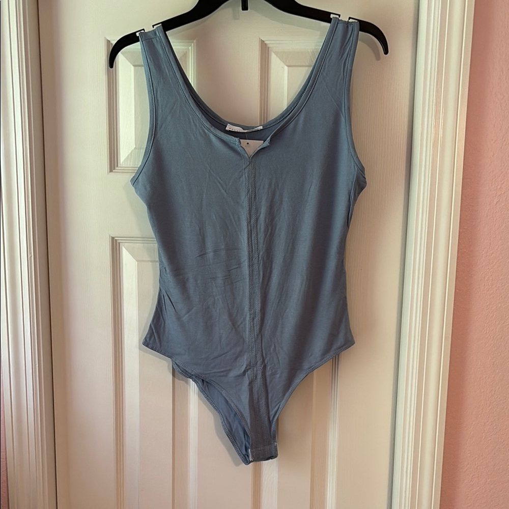 Dusty Blue Sleeveless Bodysuit NWT Size Large